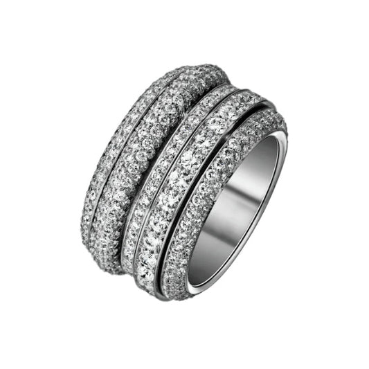 BJ-G34A8100 five circle diamond turn ring