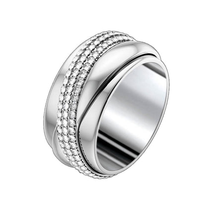 BJ-G34P8613 wide wave surface cross turn ring