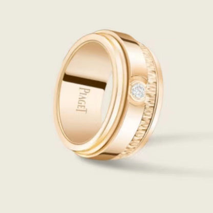 BJ-G34P4O00 9.5mm wide flat bark pattern ring