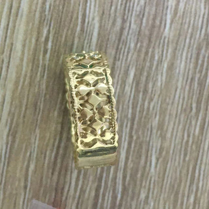 BQLT-RIN216874 emerald octagonal stone wide face rhombus hollow water wave edge straight arm ring guest version