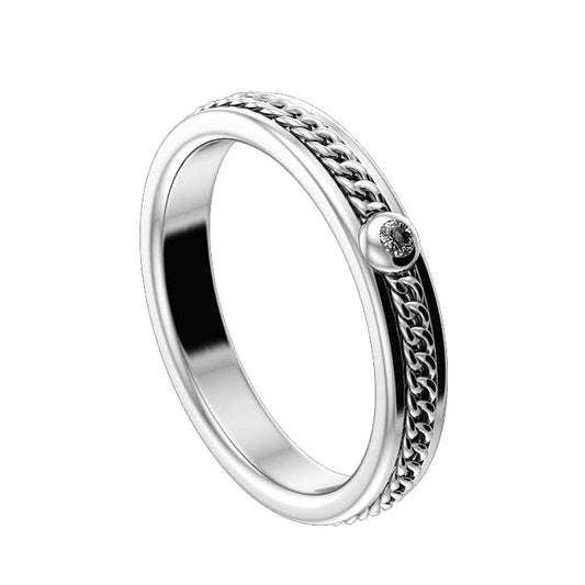 BJ-G34P5659 single diamond chain turning ring