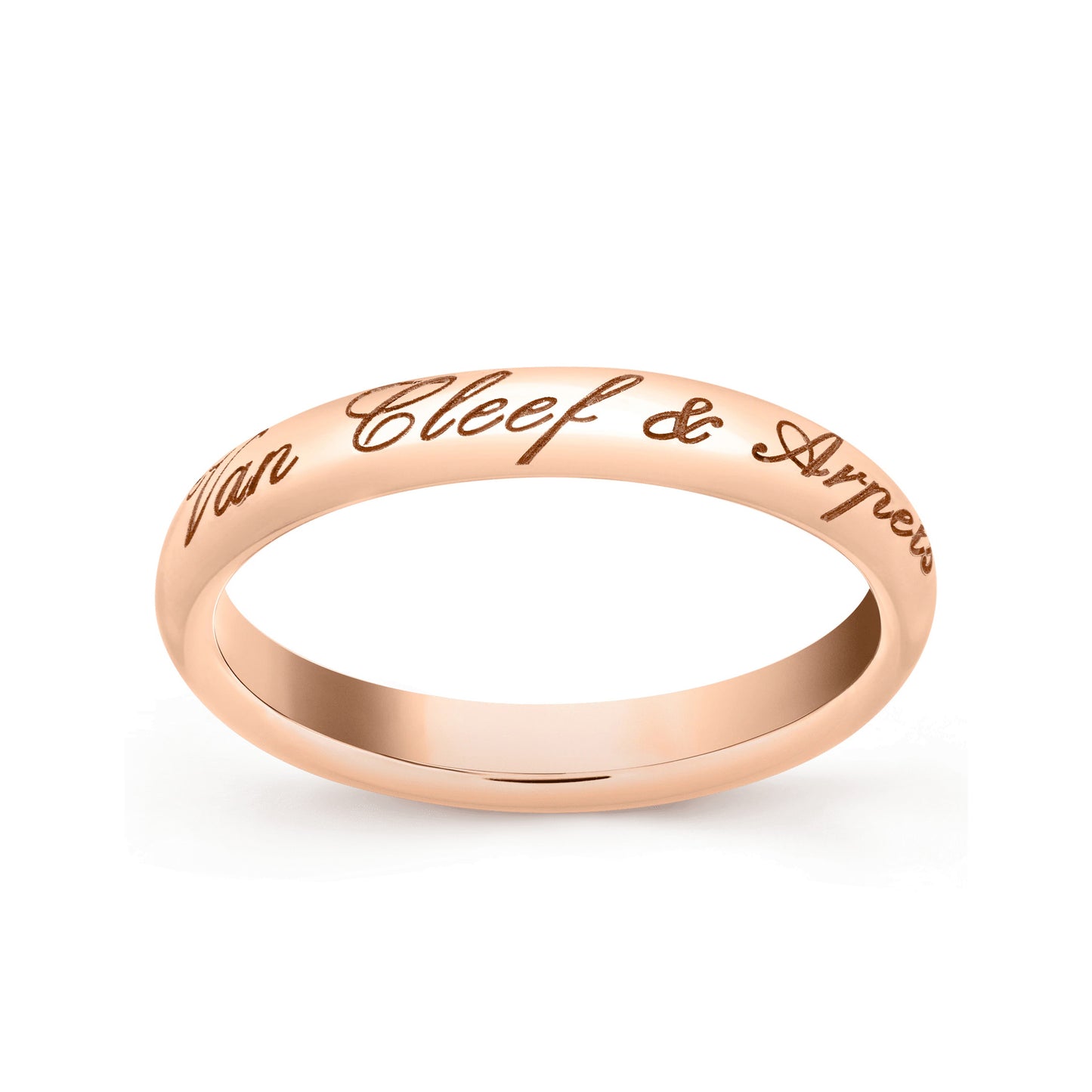 VCARO9Y500 3.2mm glossy gold signature letter ring 15#