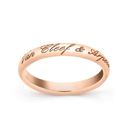 VCARO9Y500 3.2mm glossy gold signature letter ring 15#