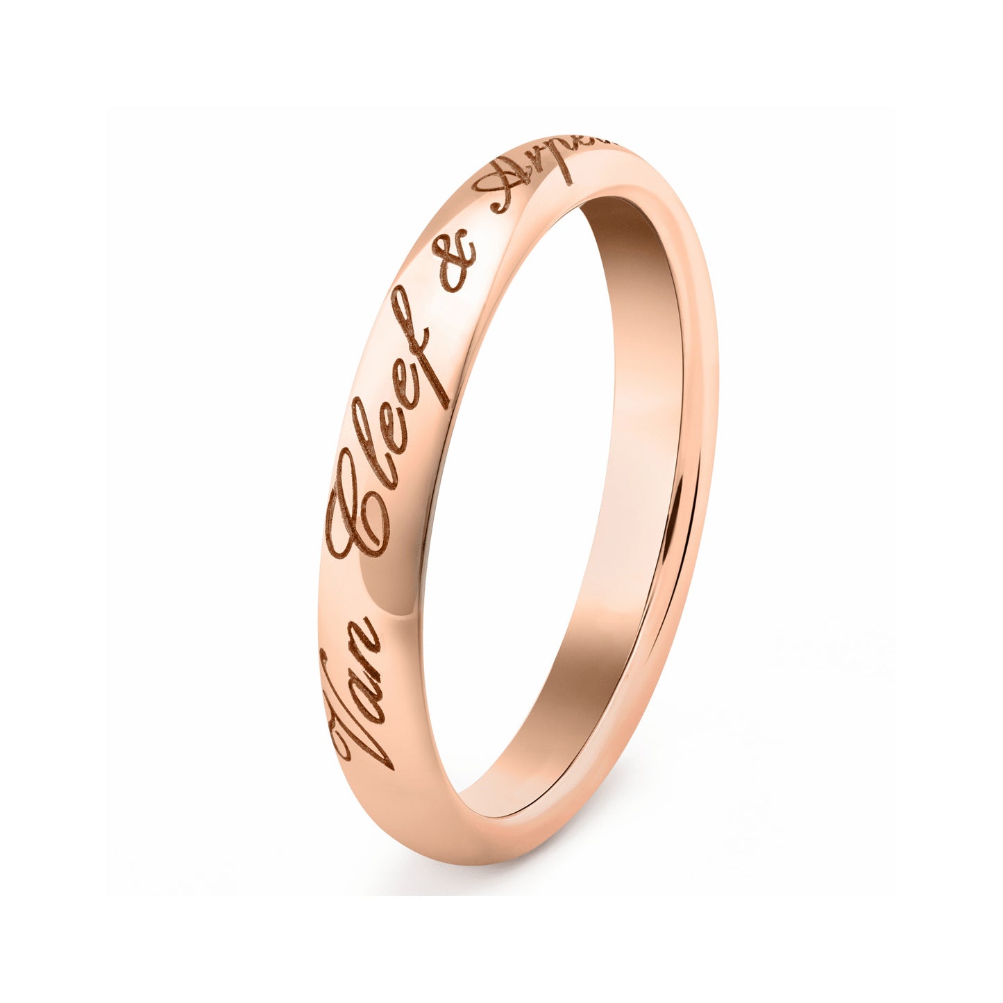 VCARO9Y500 3.2mm glossy gold signature letter ring 15#
