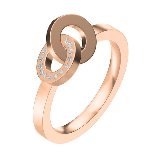 BJ-G34L4671 double ring light gold flat straight arm ring