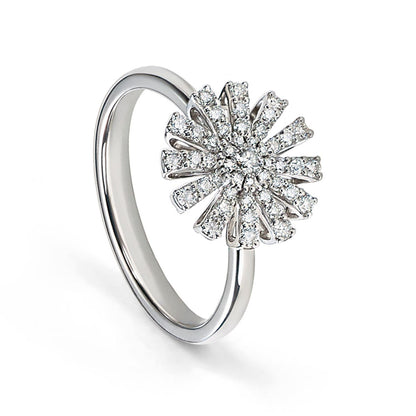 DMY-20072753 white diamond sunflower snowflake ring