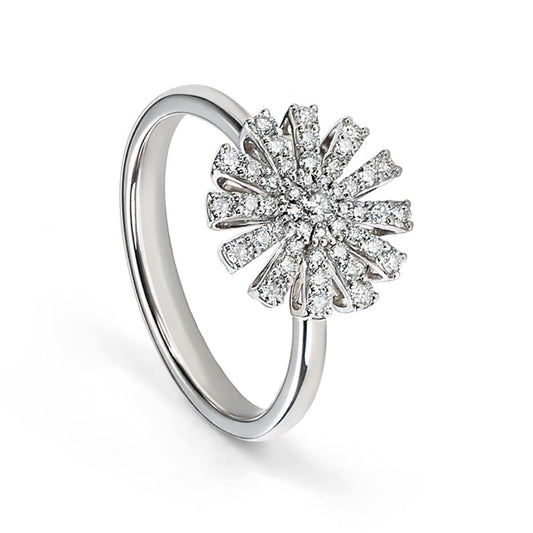 DMY-20072753 white diamond sunflower snowflake ring