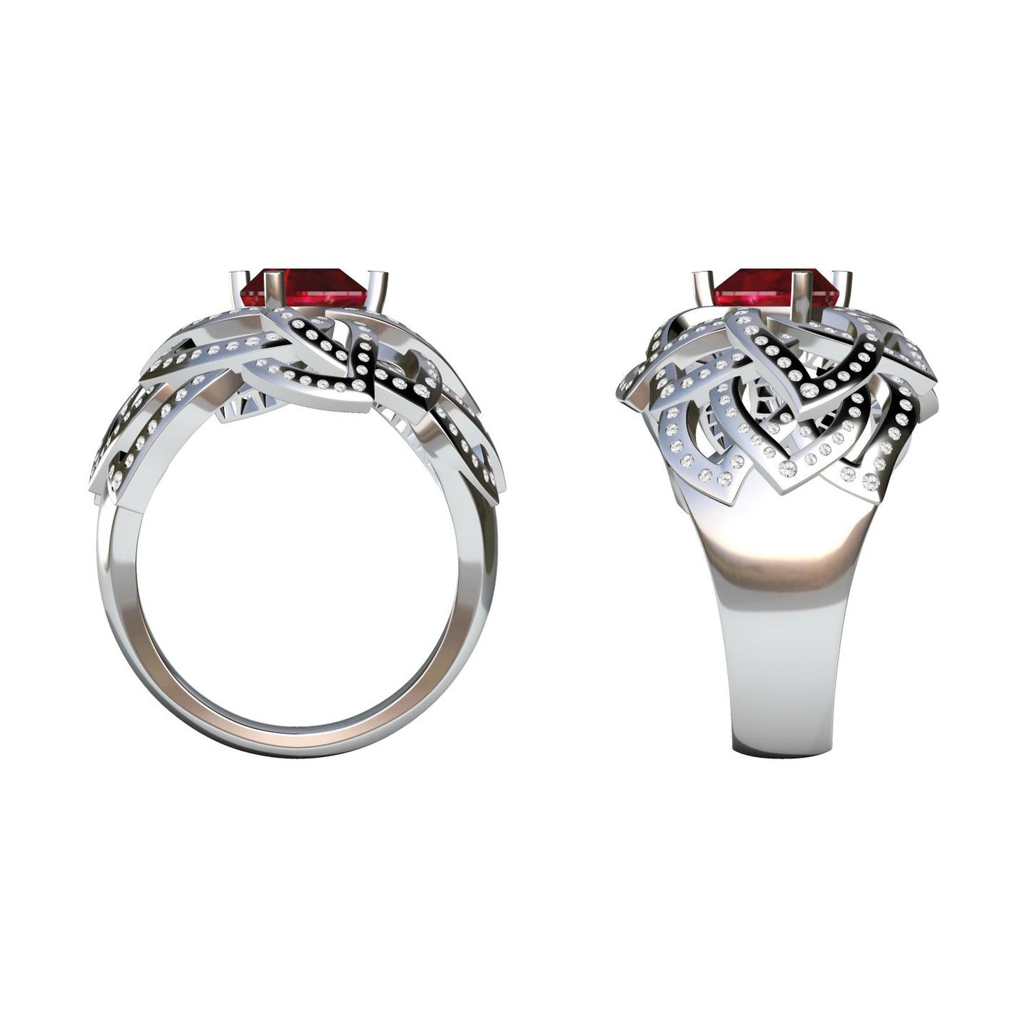 BJ-G34LW152 Hollow Colorful Flower Ring