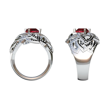 BJ-G34LW152 Hollow Colorful Flower Ring