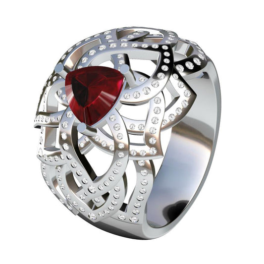 BJ-G34LW152 Hollow Colorful Flower Ring