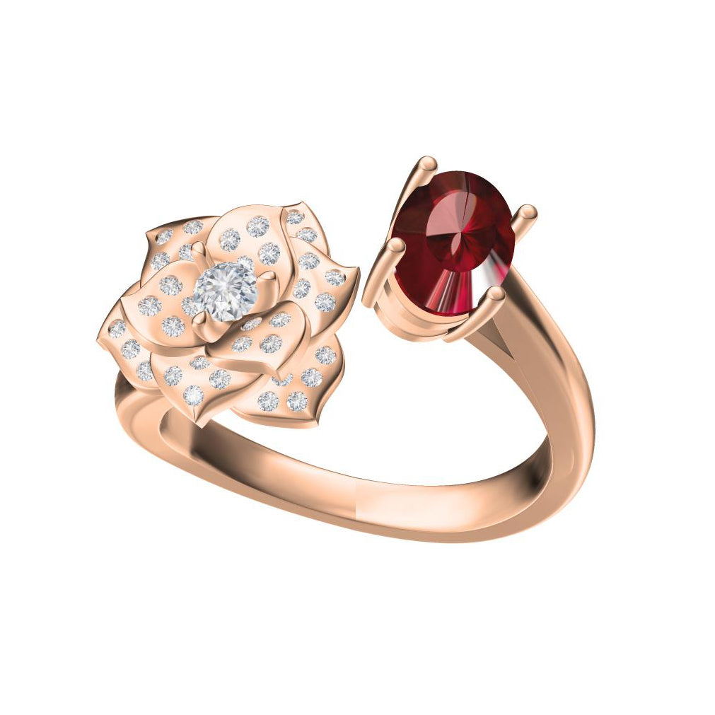 BJ-G34U12906 open flower ring