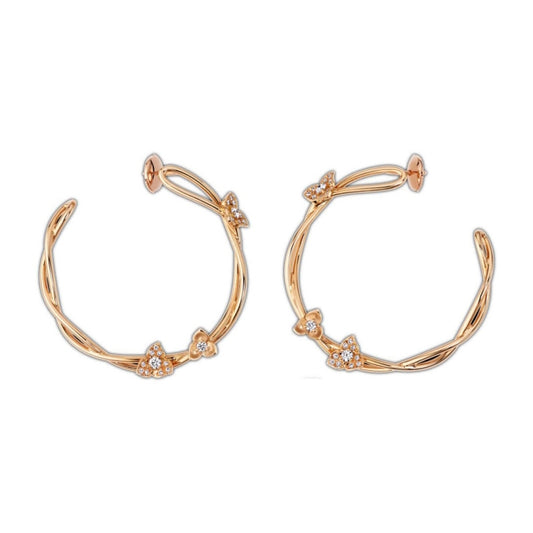 BJ-G38U0059 coil twisted rope flower earrings