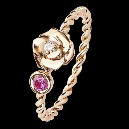 BJ-G34UV500 Half-set Flower Twist Rope Ring