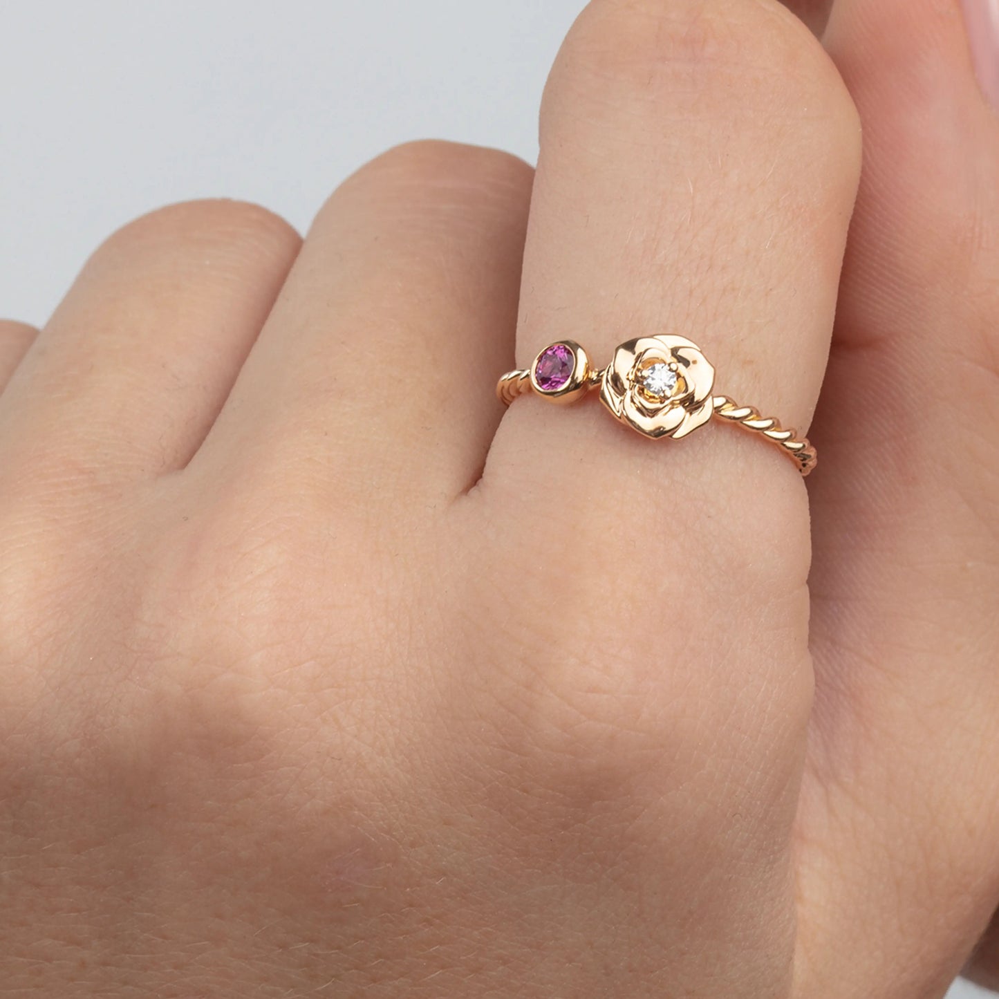 BJ-G34UV500 Half-set Flower Twist Rope Ring