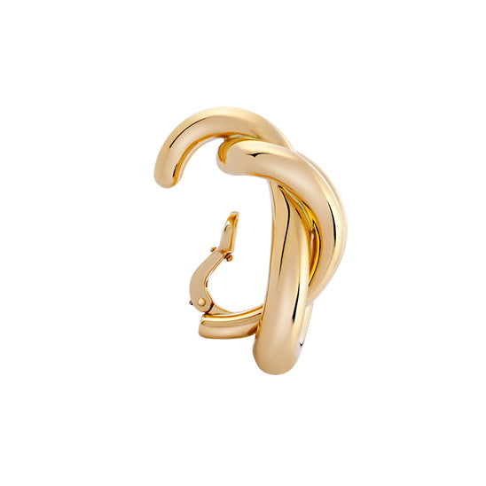 FLD-8B0315 capsule light gold twisted rope 8-character earrings