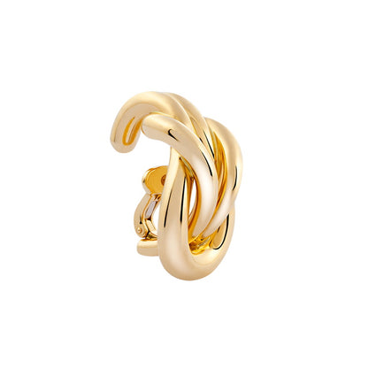 FLD-8B0315 capsule light gold twisted rope 8-character earrings