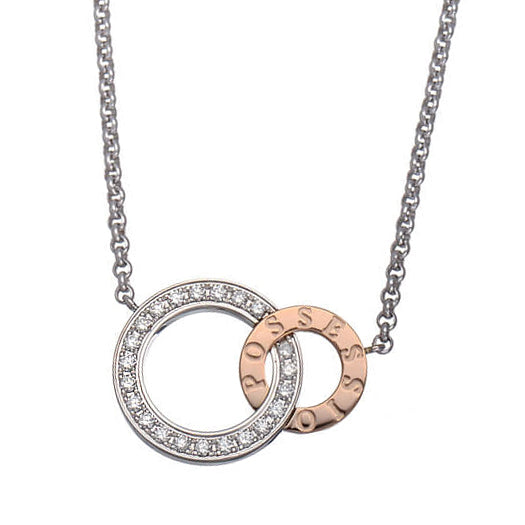 BJ-G33PZ100 half diamond double ring pendant