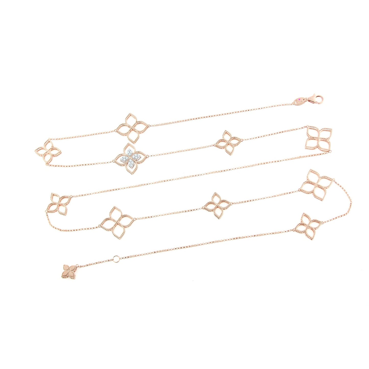 LBT-ADR777CL283扭绳7四叶草花镂空项链