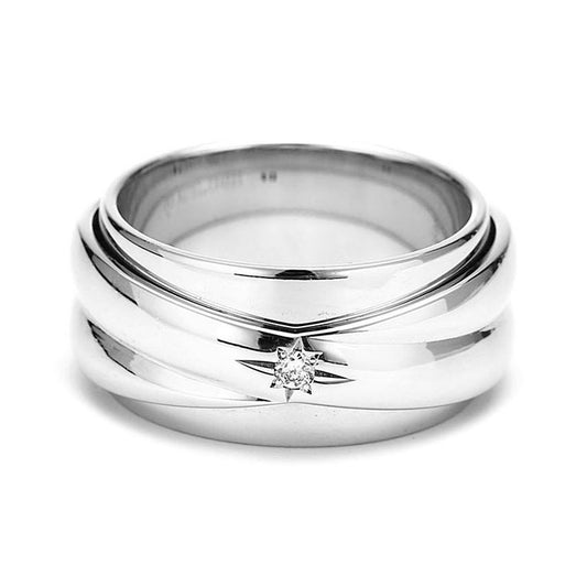 BJ-G34P4829 Cross Solitaire Diamond Turning Ring