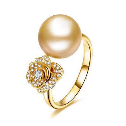 BJ-G34UU101 Pearl Open Flower Ring