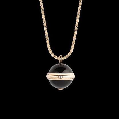 BJ-G33PA500 single diamond rotating necklace
