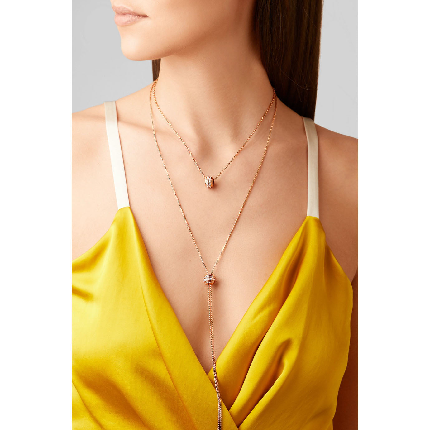 BJ-G33P0088 three-circle diamond rotating pendant