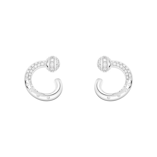 BJ-G38PW600 rotating head semicircle open half body stone earrings