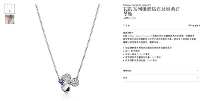 TIF81166979小号半钻枕形石三叶草花朵吊坠