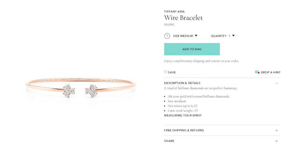 TIF62721413 three diamond bracelet 17#