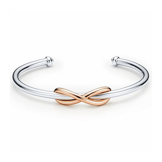 TIF81048220 light gold twisted 8-character open bracelet