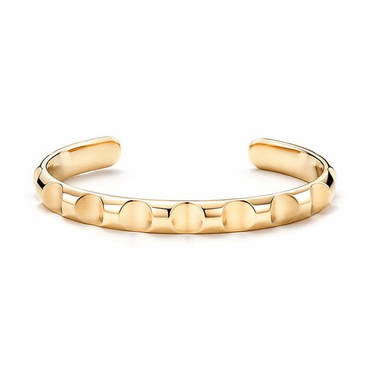 TIF31808180 narrow version light gold egg pit open bracelet