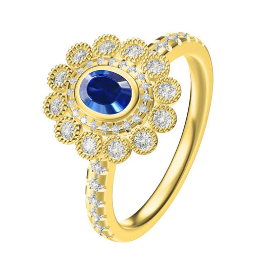 TIF12862244 beaded bead double circle stone ring