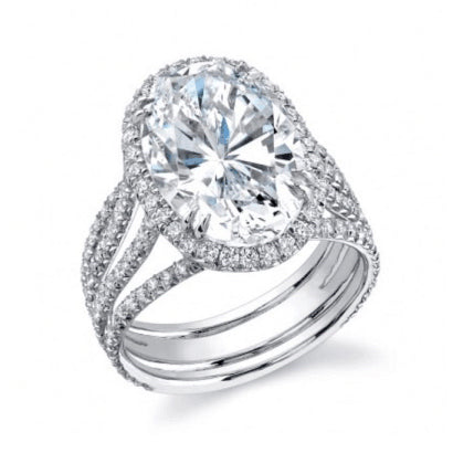 TIF87513145 egg-shaped diamond three-line arm ring