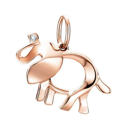 TIF2277476 single diamond elephant pendant
