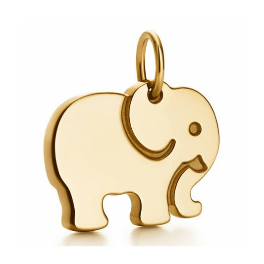 TIF12667984 light gold elephant pendant