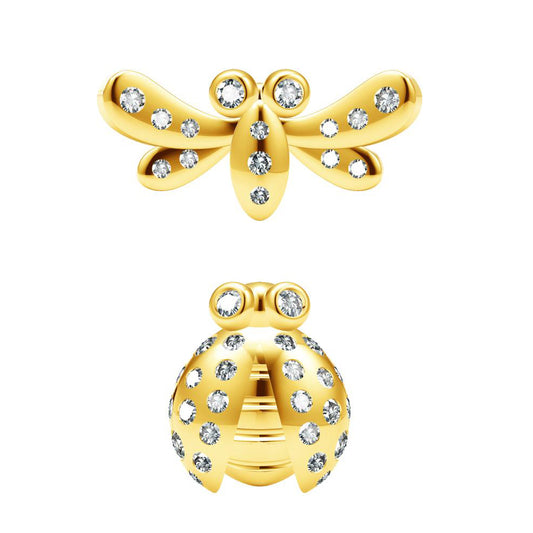 TIF49491427 bee ladybug earrings