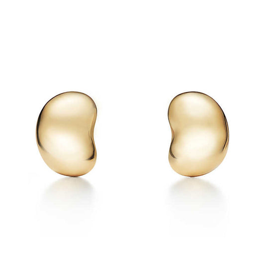 TIF67853579 5mm light gold bean stud earrings