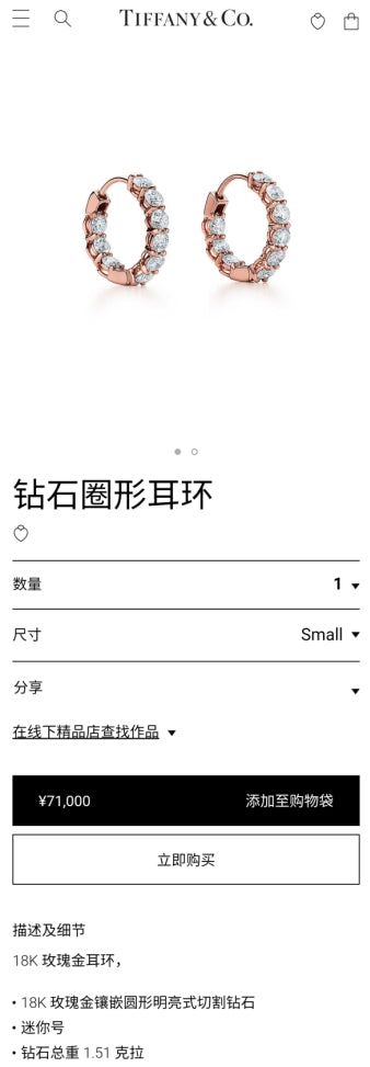 TIF31817343小号浑身四爪耳圈