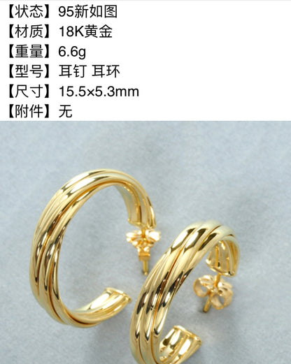 TIF82850267光金圆形耳钉