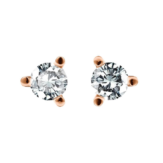 TIF33359770 three-prong single diamond earrings