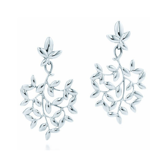 TIF24376726 light gold olive leaf earrings