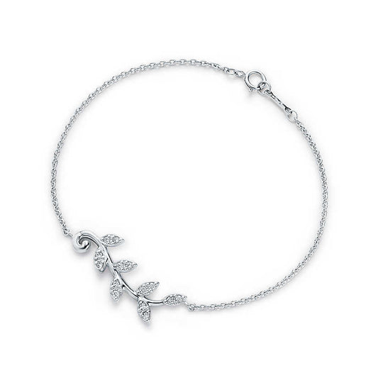 TIF53796957 diamond olive leaf bracelet