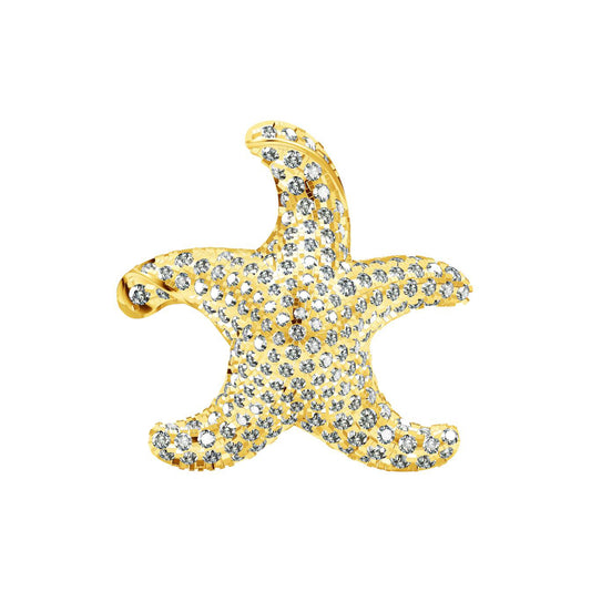 TIF77996388 full diamond starfish pendant