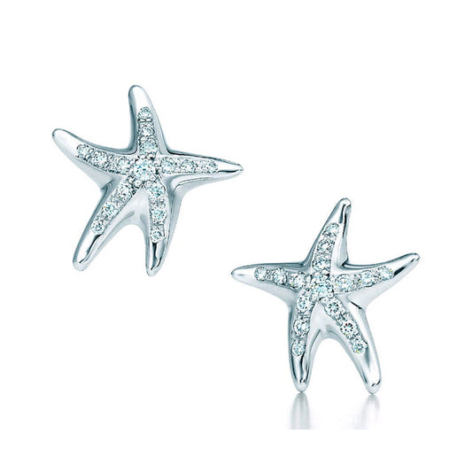 TIF77146930 full diamond starfish earrings