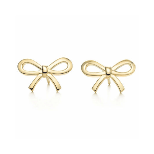 TIF57222538 light gold bow large earrings