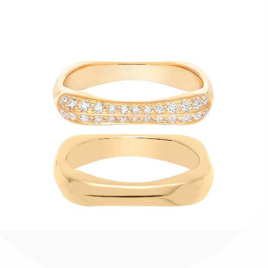 FLD-4B0962-4B0159 square sword spine couple ring (male 15.5# female 8.5#)