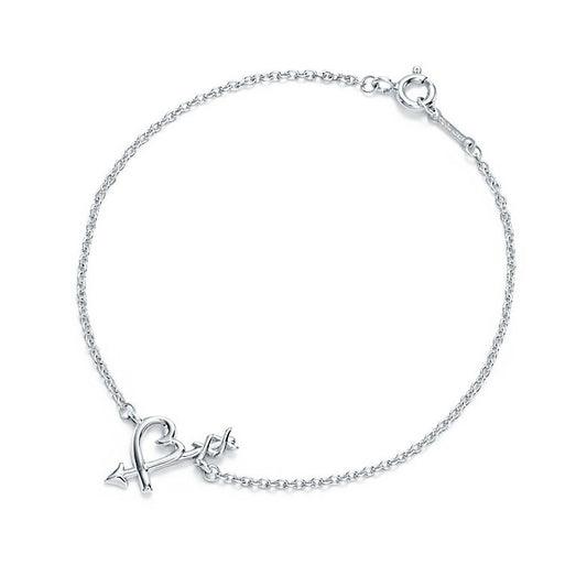TIF39223087 light gold letter XX arrow heart-shaped bracelet