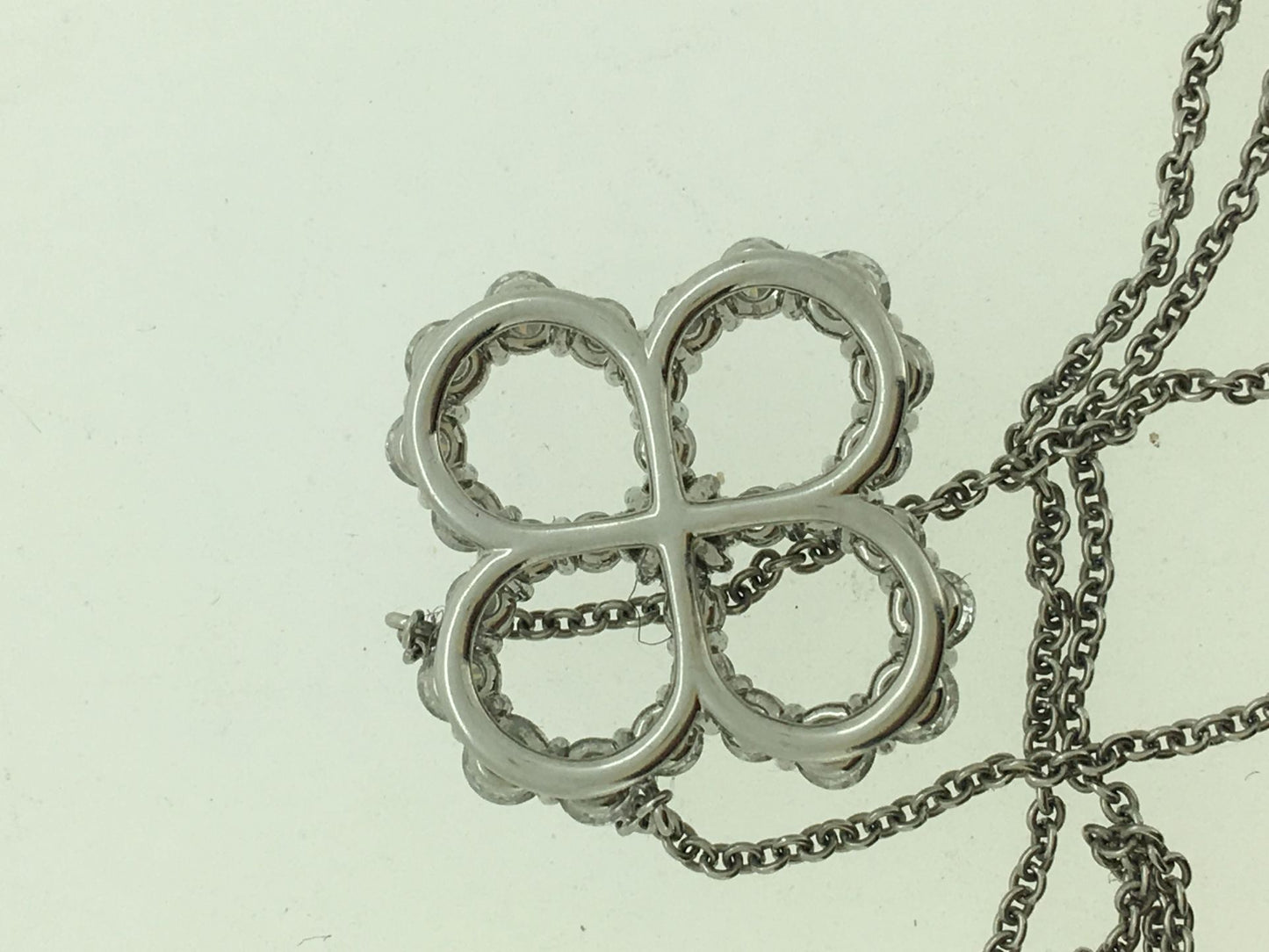 HW-PEDPRDMEL4O surrounding stone hollow four-leaf clover pendant guest version