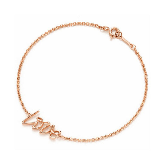 TIF38201589 light gold love letter bracelet