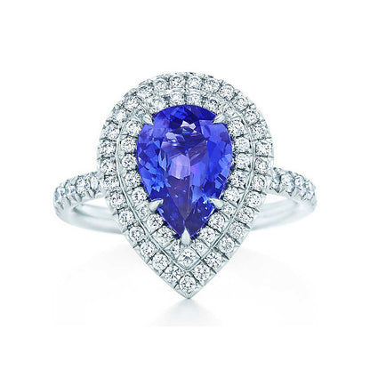 TIF66153476 Two-circle pear-shaped surrounding stone ring